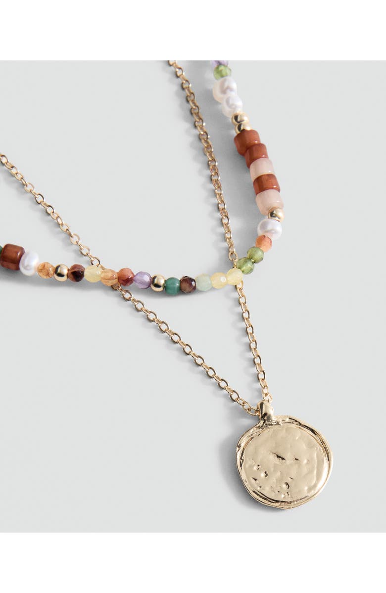 MANGO Set of 2 Combined Necklace, Alternate, color, Gold