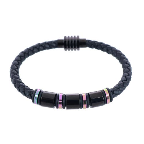 Trafalgar Subtle Color Magnetic Secure Clasp Leather Bracelet 