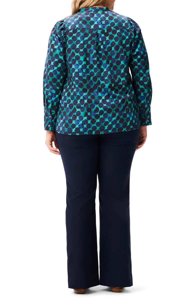 NIC+ZOE Ocean Dot Stretch Cotton Sateen Top, Alternate, color,