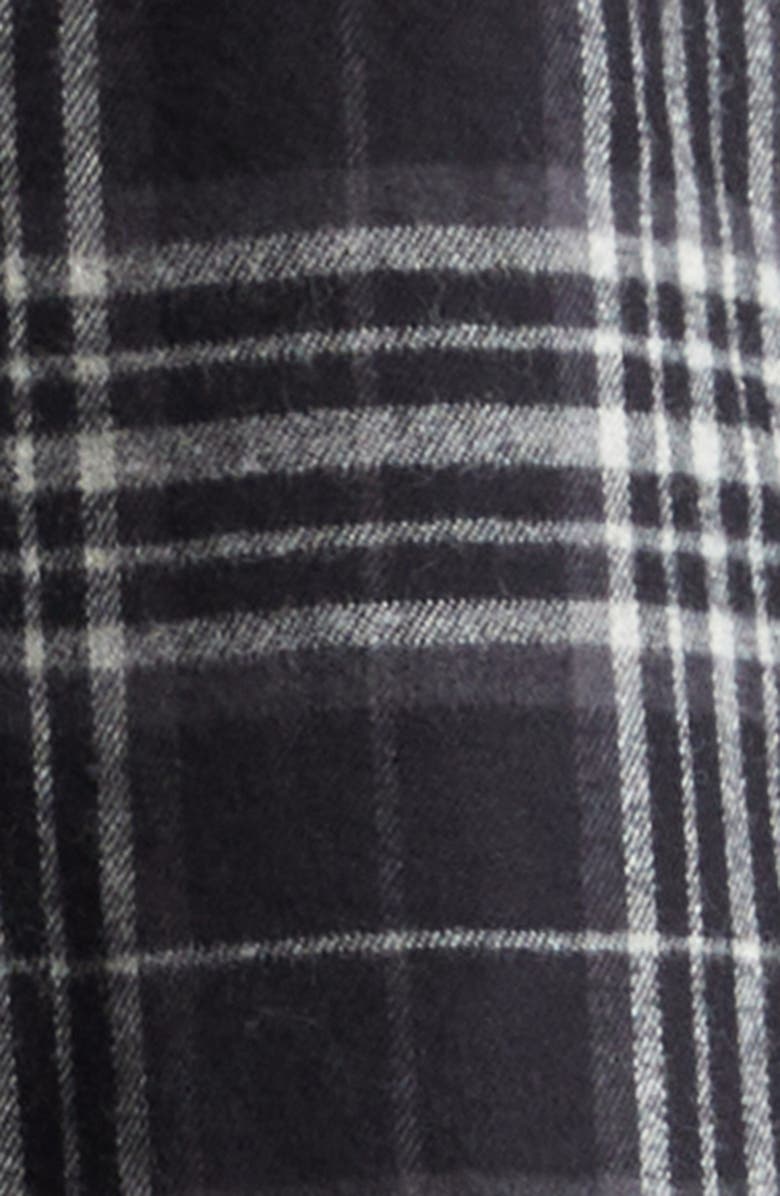 Sacai Plaid Cotton Flannel Button-Up Shirt, Alternate, color, Black