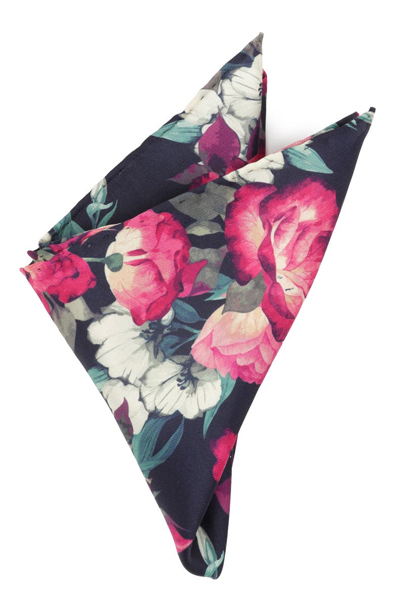 Cufflinks, Inc. Floral Silk Tie & Pocket Square, Alternate, color, Navy