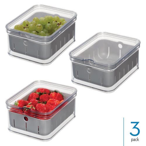 Idesign Small Fridge Berry Bin With Removable Colander In Transparent