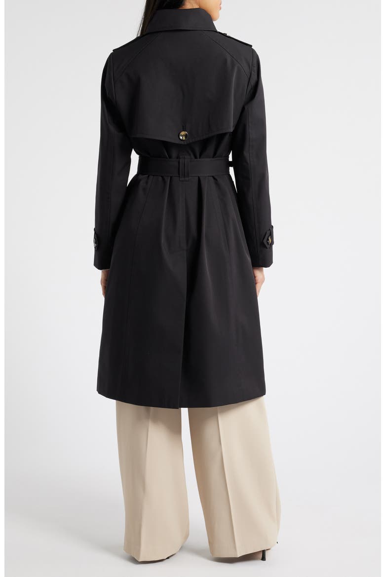 Double Breasted Trench Coat, Alternate, color, BLACK