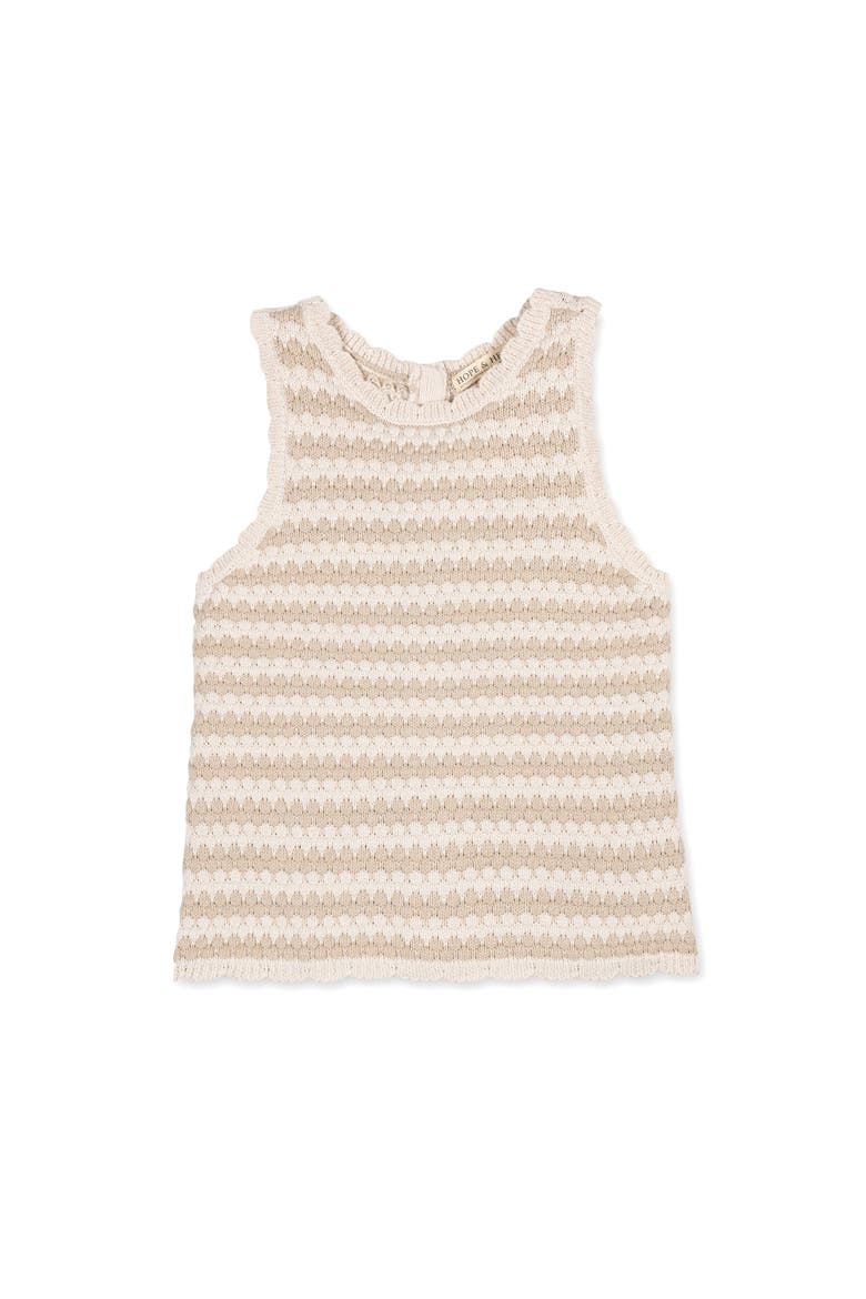 Organic Button Back Sweater Tank, Alternate, color, Natural Stripe