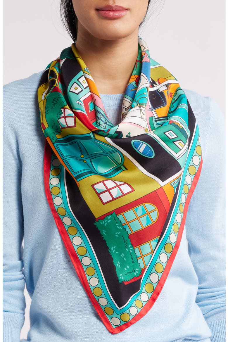 Kate Spade New York townhouse silk square scarf (Women) | Nordstrom