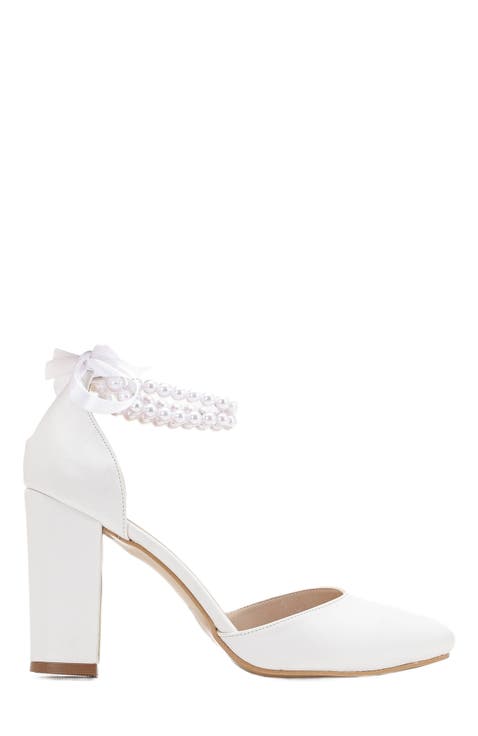 Denise Wedding Heels with Pearls