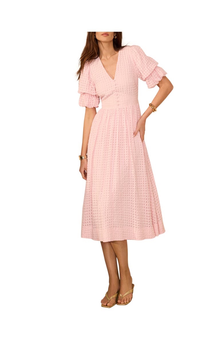 MINT VELVET Checked Midi Dress, Alternate, color, Pink
