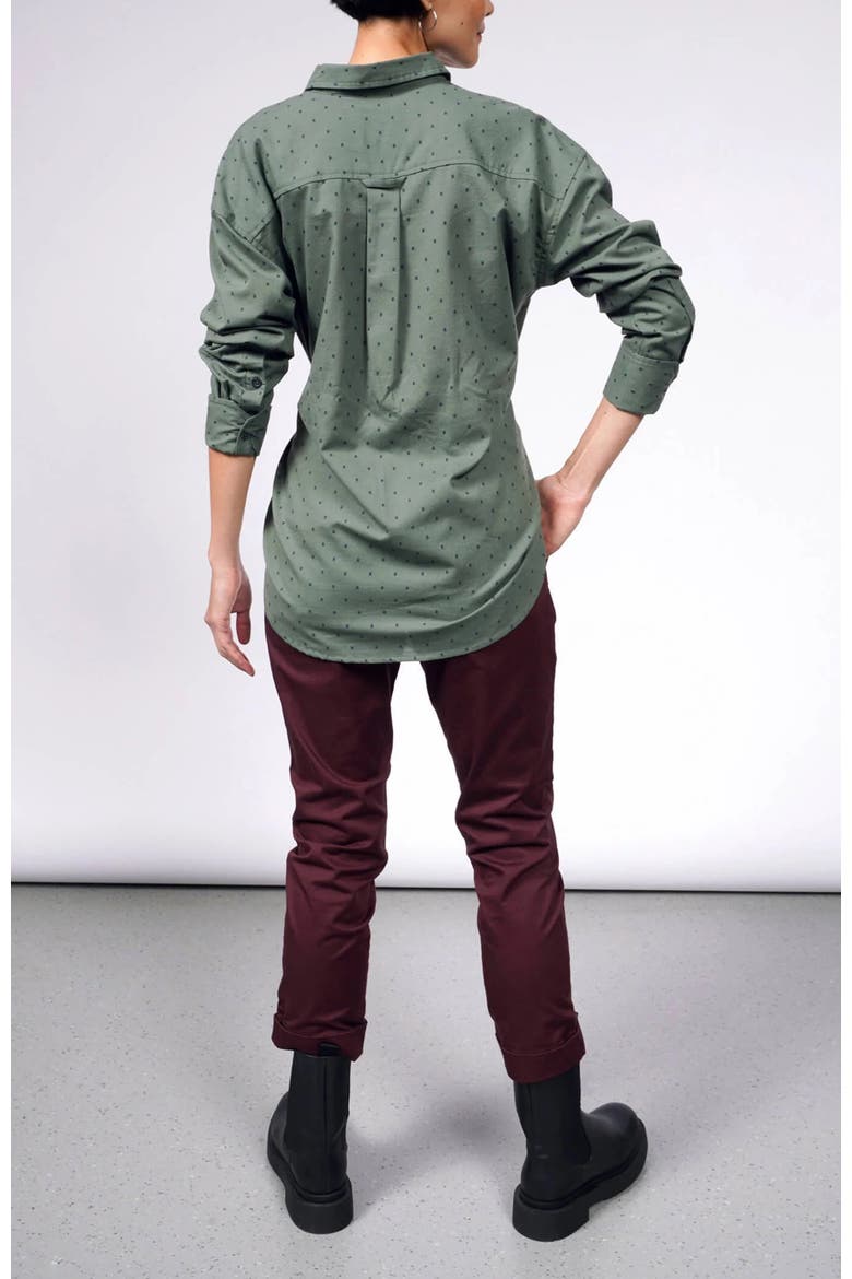 The Essential Long Sleeve Oversized Wrap Button Up, Alternate, color, IVY/NAVY
