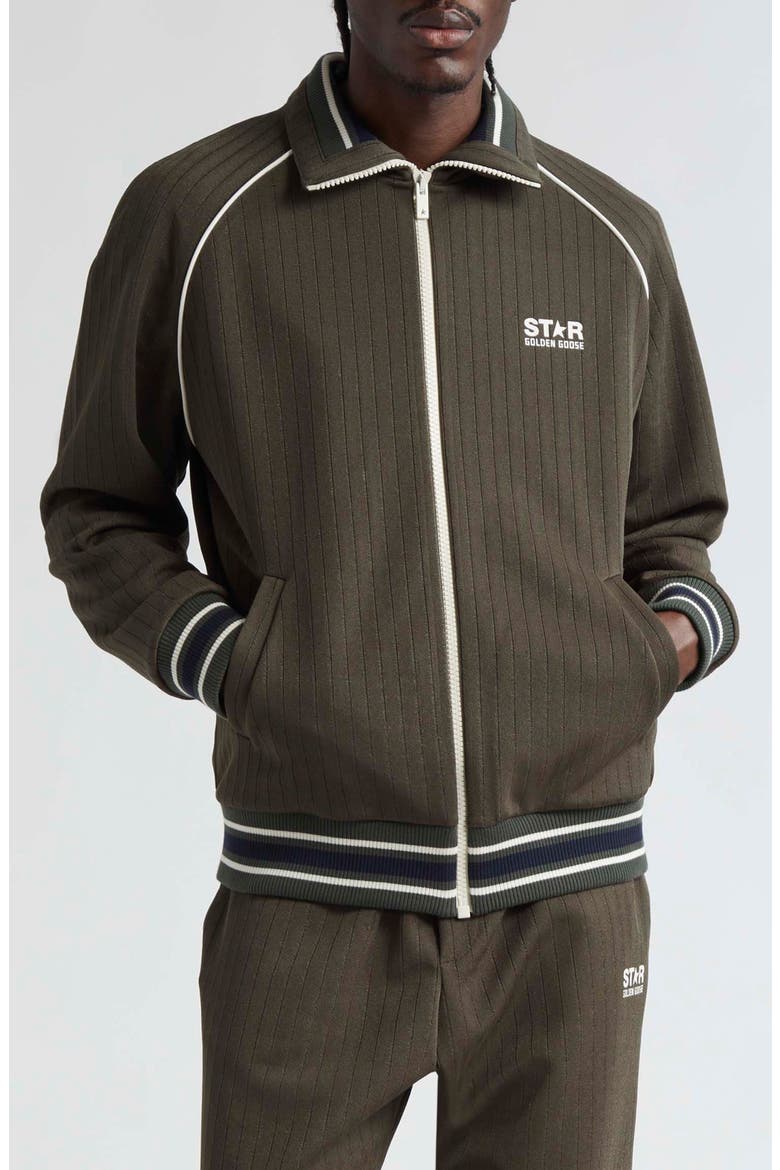 Star Track Jacket, Main, color, MILITARY GREEN/ PAPYRUS