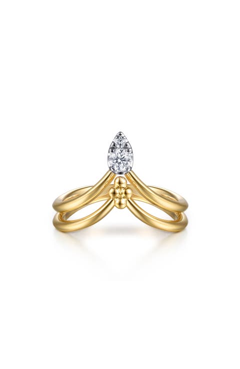 Bujuka 14k Gold Diamond Stack Ring