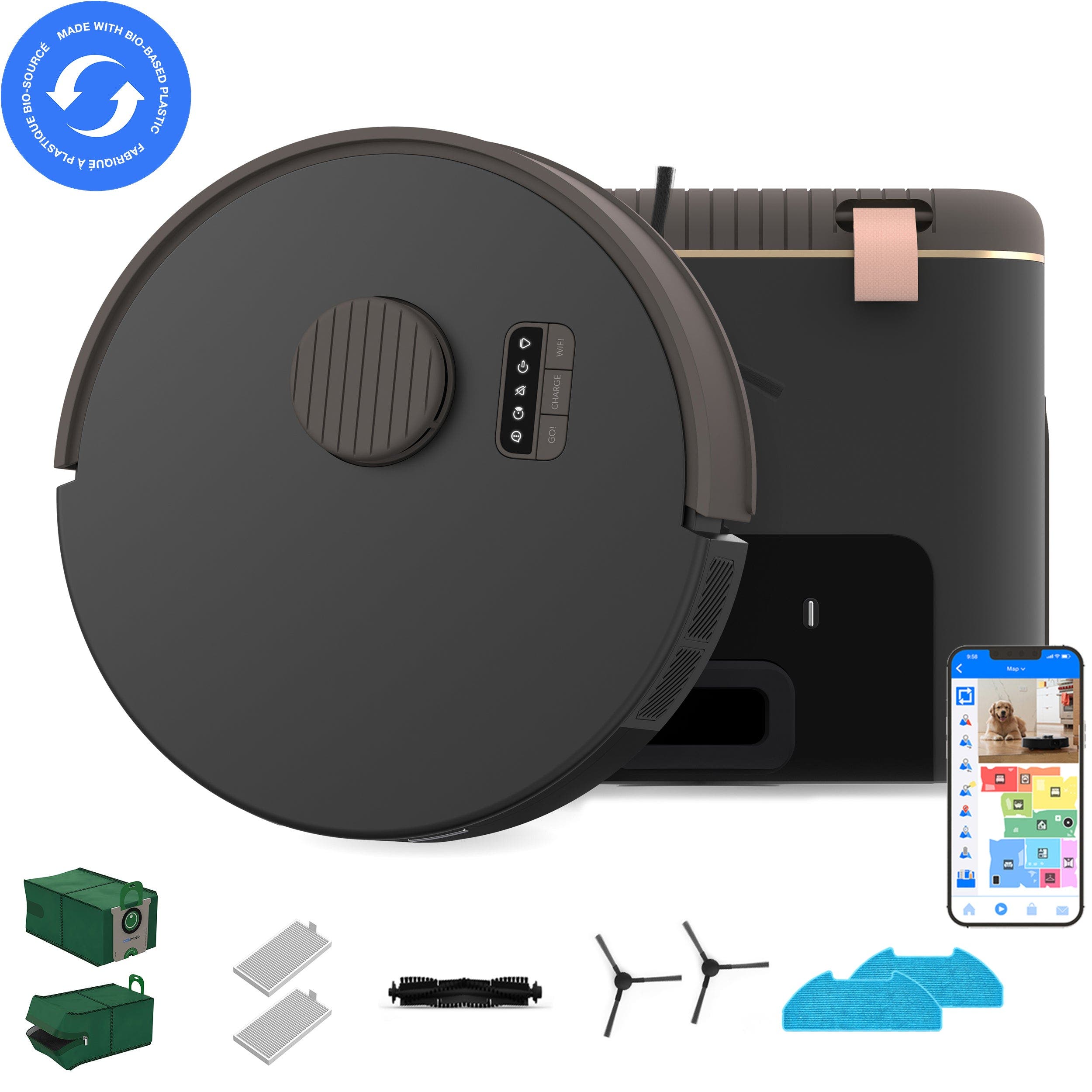 BOBSWEEP Bio Reusable Auto-Empty Robot Vacuum & Mop in Rock at Nordstrom