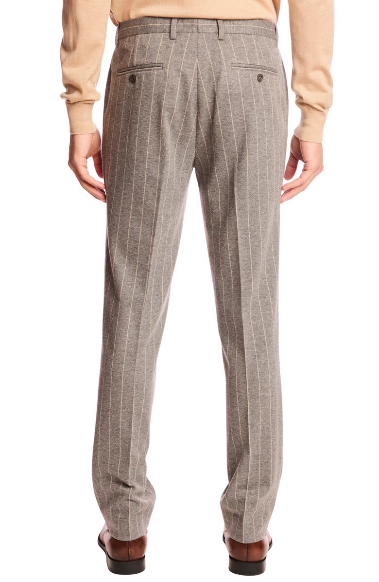 PAISLEY & GRAY Downing Slim Fit Flat Front Pinstripe Dress Pants, Alternate, color, Light Grey Tan Pinstripe