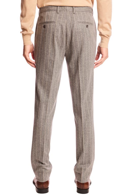 Paisley & Gray Downing Slim Fit Flat Front Pinstripe Dress Pants In Gray
