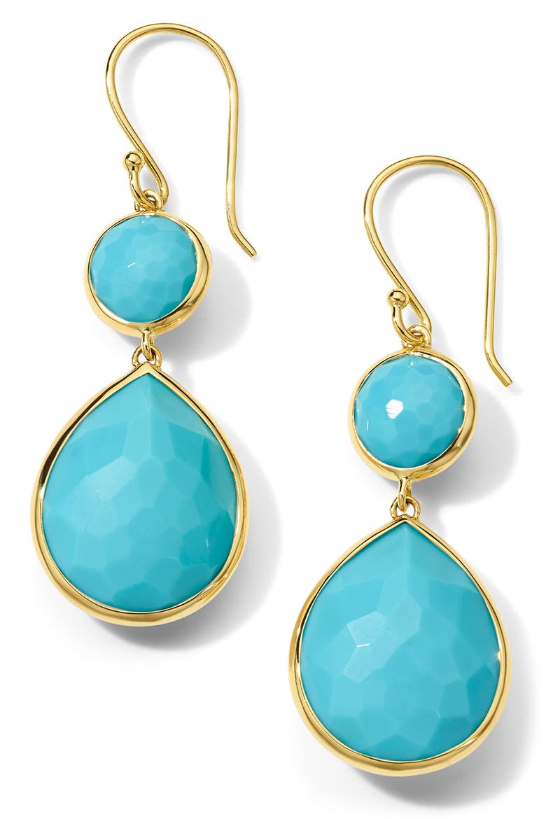 Rock Candy Snowman Teardrop Earrings, Main, color, GOLD