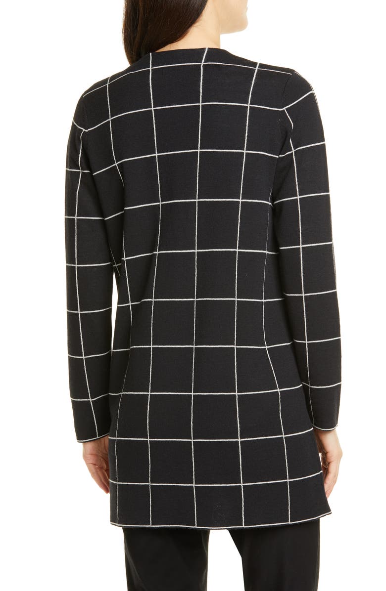 Eileen Fisher Check Wool Cardigan, Alternate, color, 