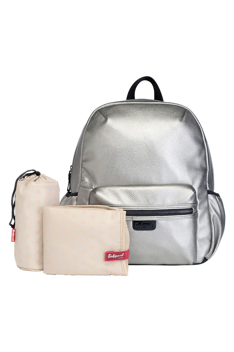 Luna Faux Leather Diaper Bag, Alternate, color, PEWTER