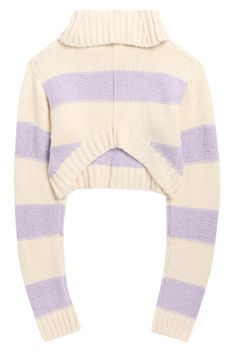 Crop Turtleneck Sweater, Alternate, color, SOFT LAVENDER STRIPE