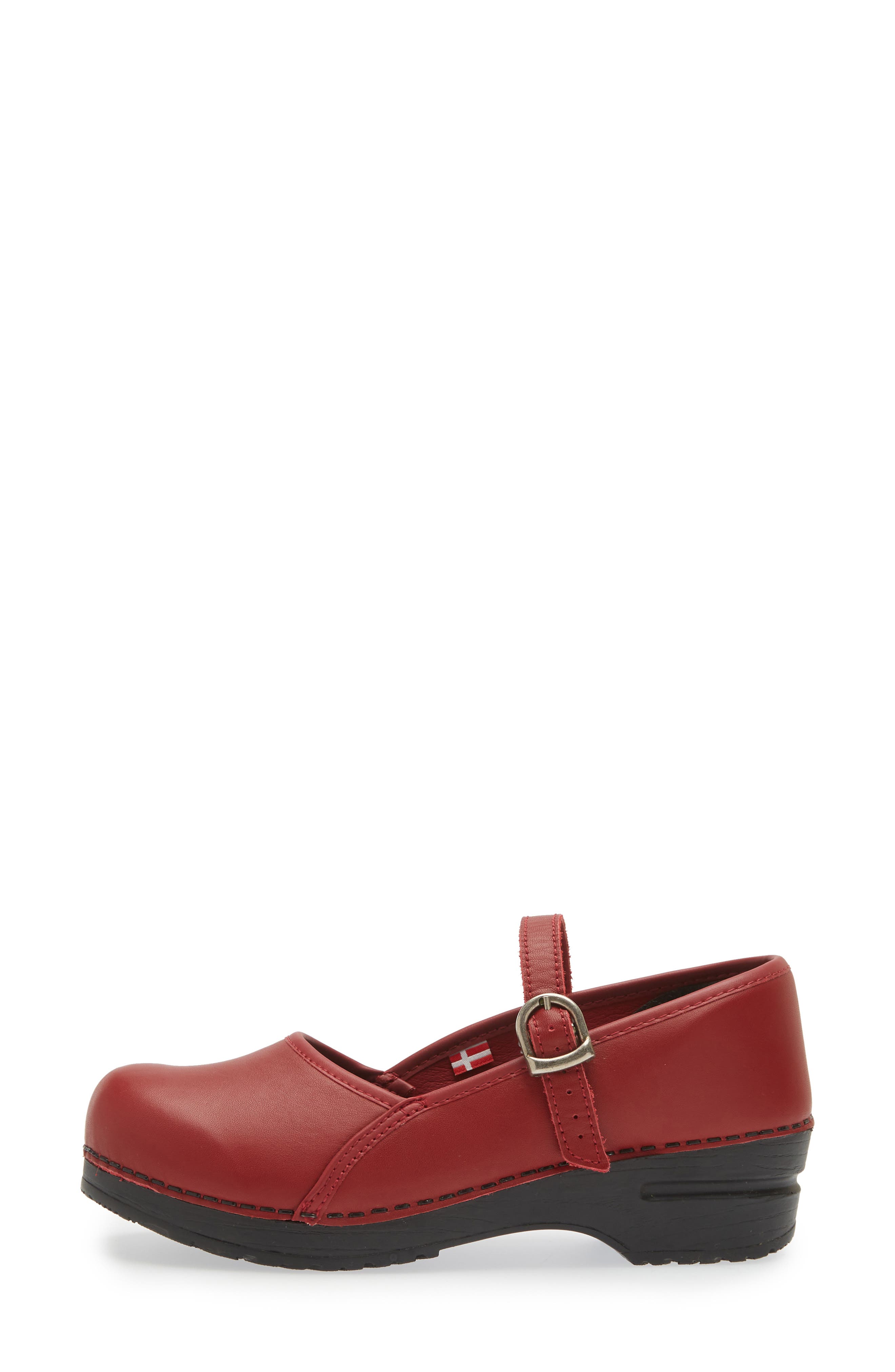 Clare Mary Jane Clog, Alternate, color, RED