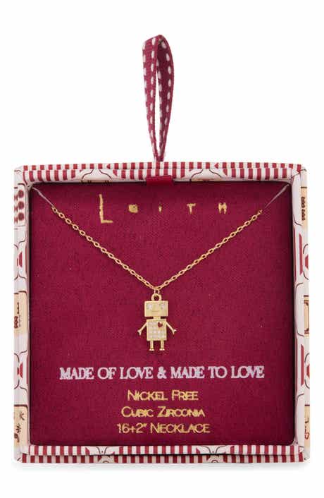 Pavé Robot Pendant Necklace