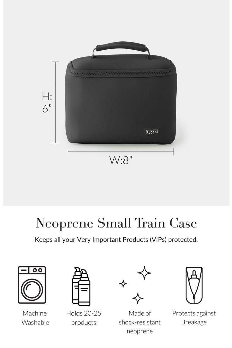 Small Neoprene Train Case, Alternate, color, NAVY/ KHAKI