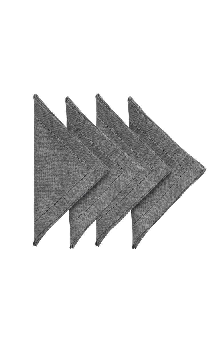 Solino Home Linen Dinner Napkins - Milan, 20" x 20" Inch, Main, color, Charcoal Grey