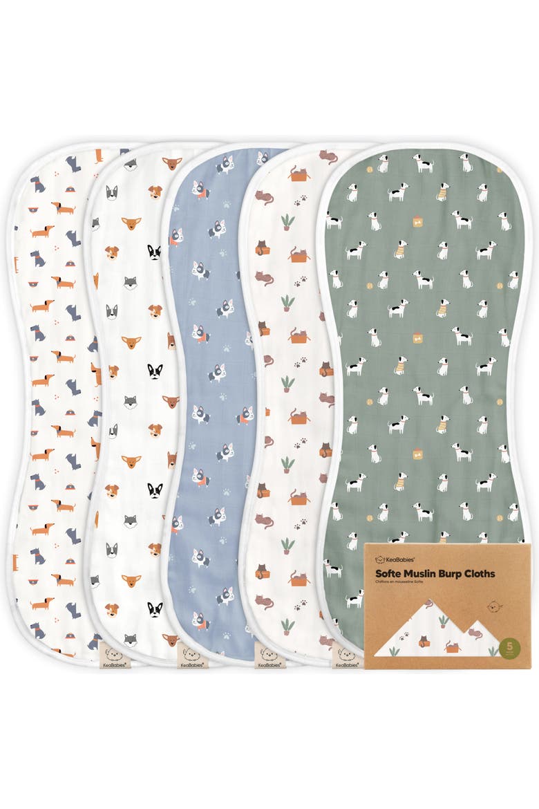 Softe Muslin Baby Burp Cloth, Main, color, Pets & Paws