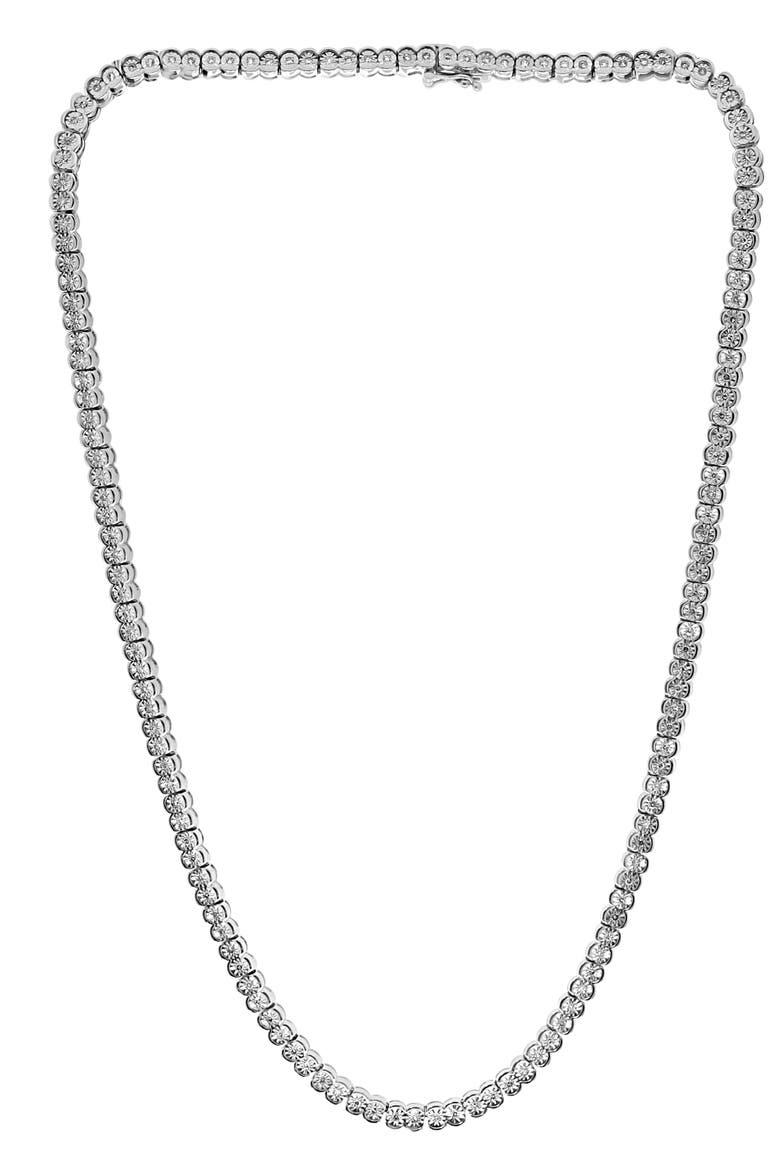 Sterling Silver 1.28 Carat Diamond Tennis Necklace, Alternate, color, Sterling Silver