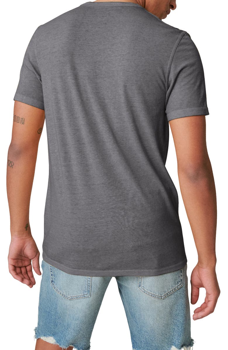 Lucky Brand Venice Button Neck Cotton Blend T-Shirt, Alternate, color, Jet Black