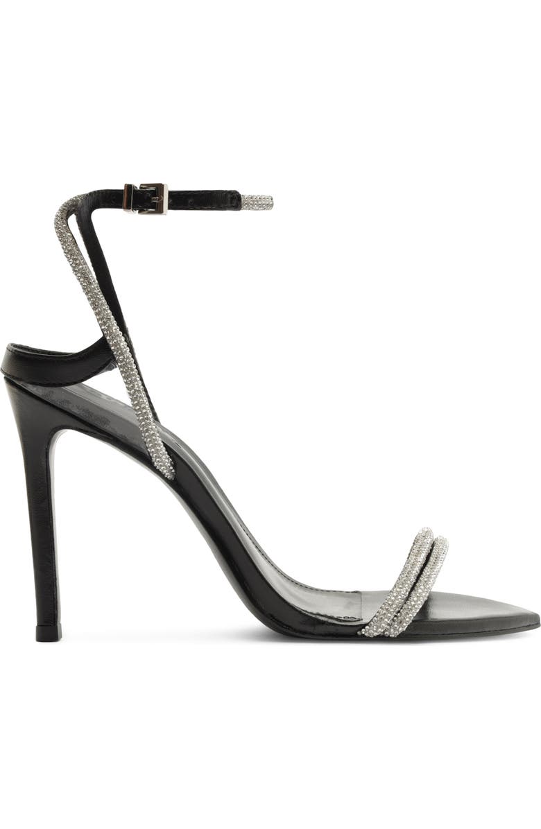 Schutz Skye Shine Ankle Strap Sandal, Alternate, color, Black