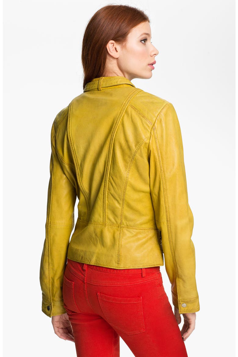 Leather Jacket, Alternate, color, YELLOW