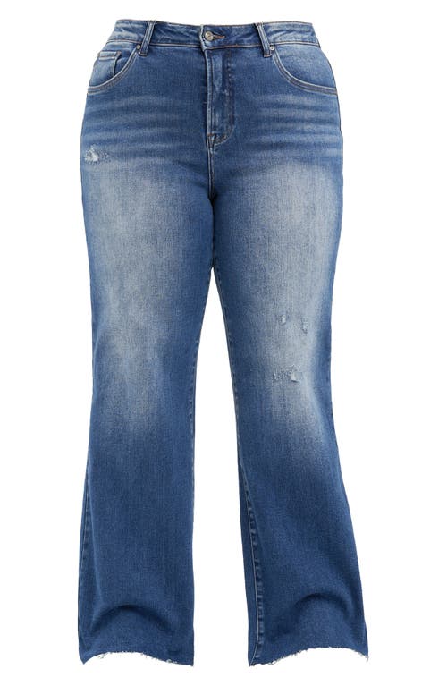 Bayeas High Waist Raw Hem Wide Leg Jeans