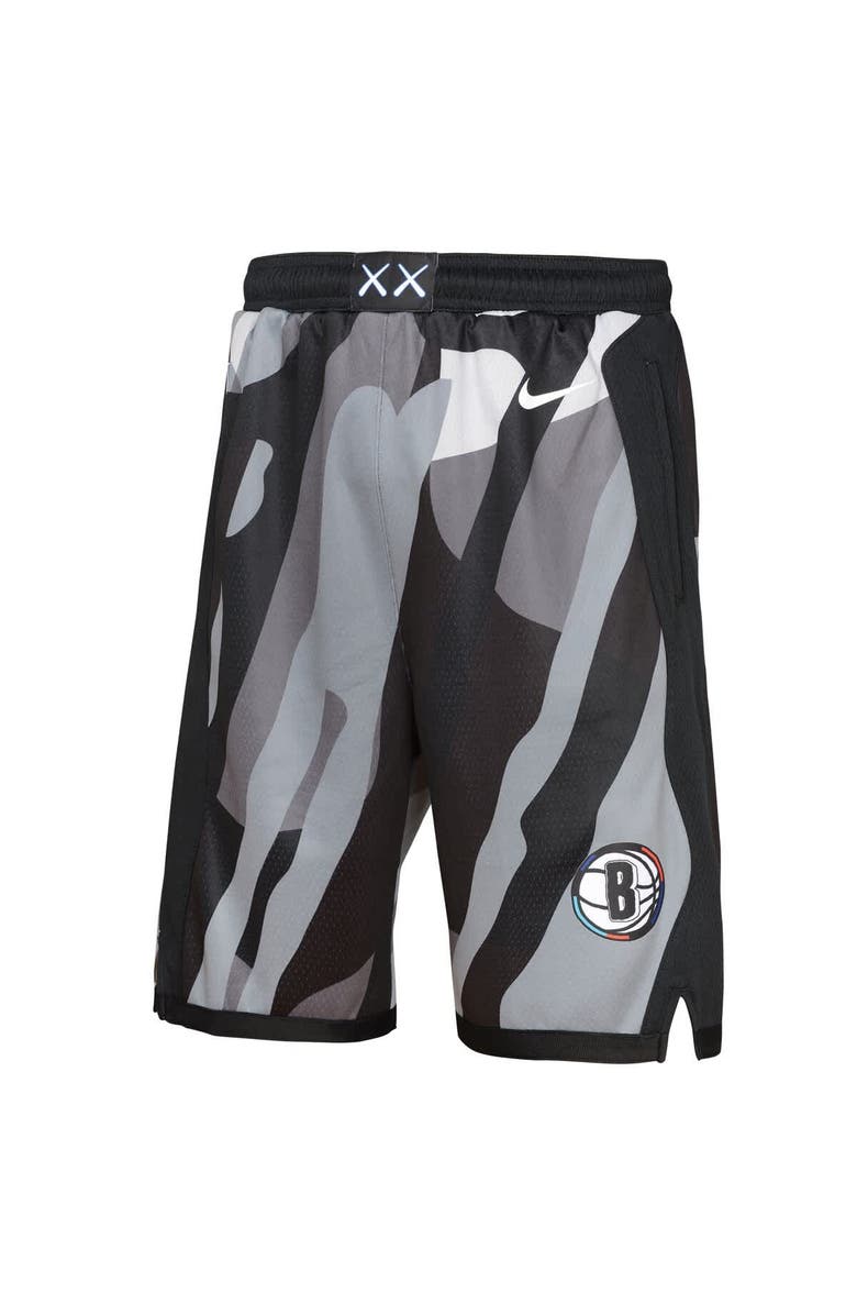 Nike Youth Nike  Black Brooklyn Nets 2024/25 City Edition Swingman Performance Shorts, Alternate, color, 