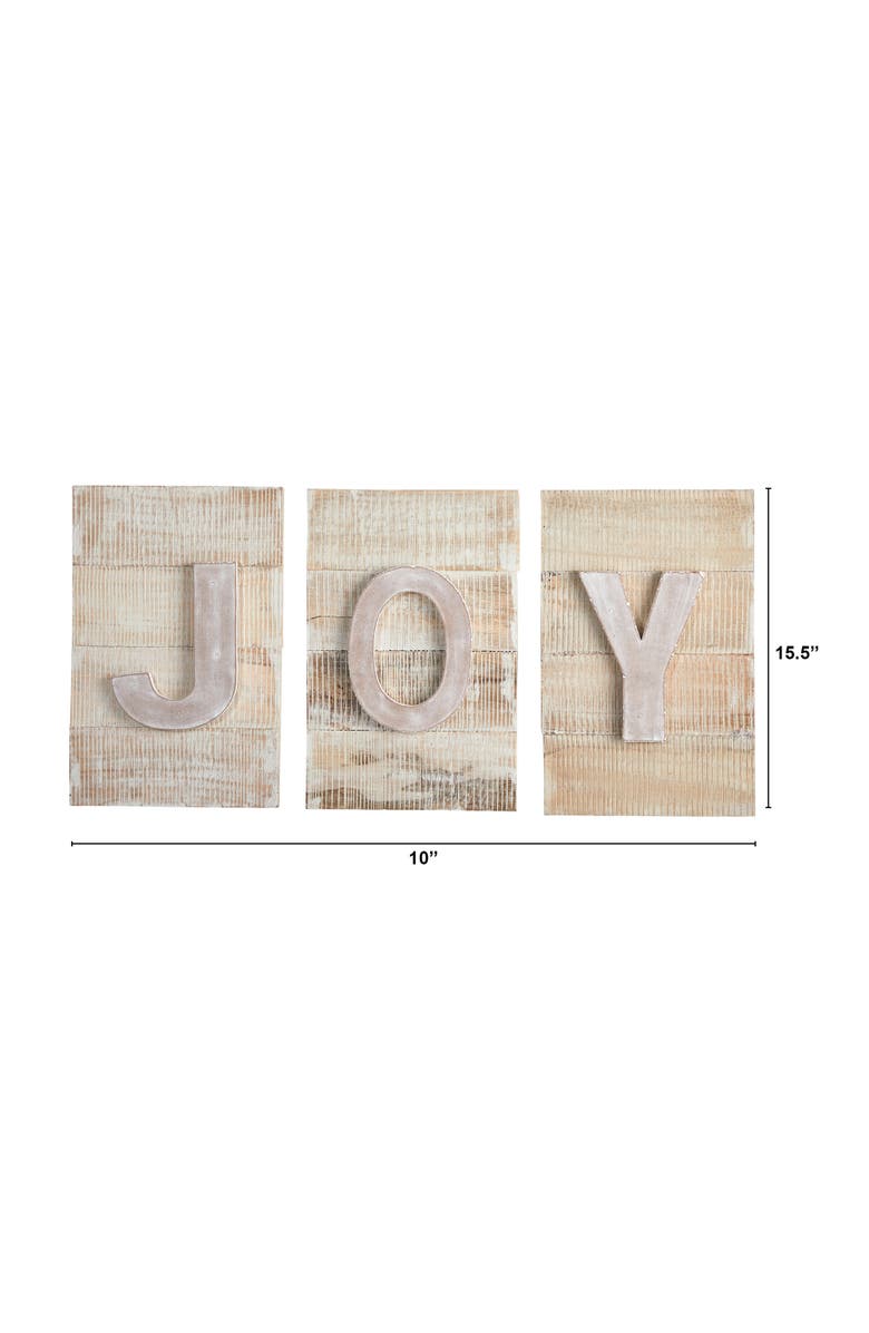 NEARLY NATURAL 15-in Rustic JOY Wall Art, Alternate, color, Beige