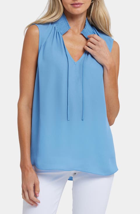 Gemma Sleeveless Smocked Neck Top