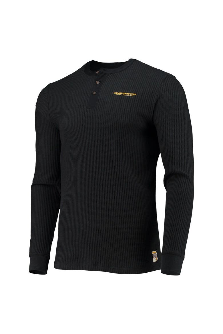 Men's Junk Food Black Washington Football Team Thermal Henley Long Sleeve T-Shirt, Alternate, color, Black
