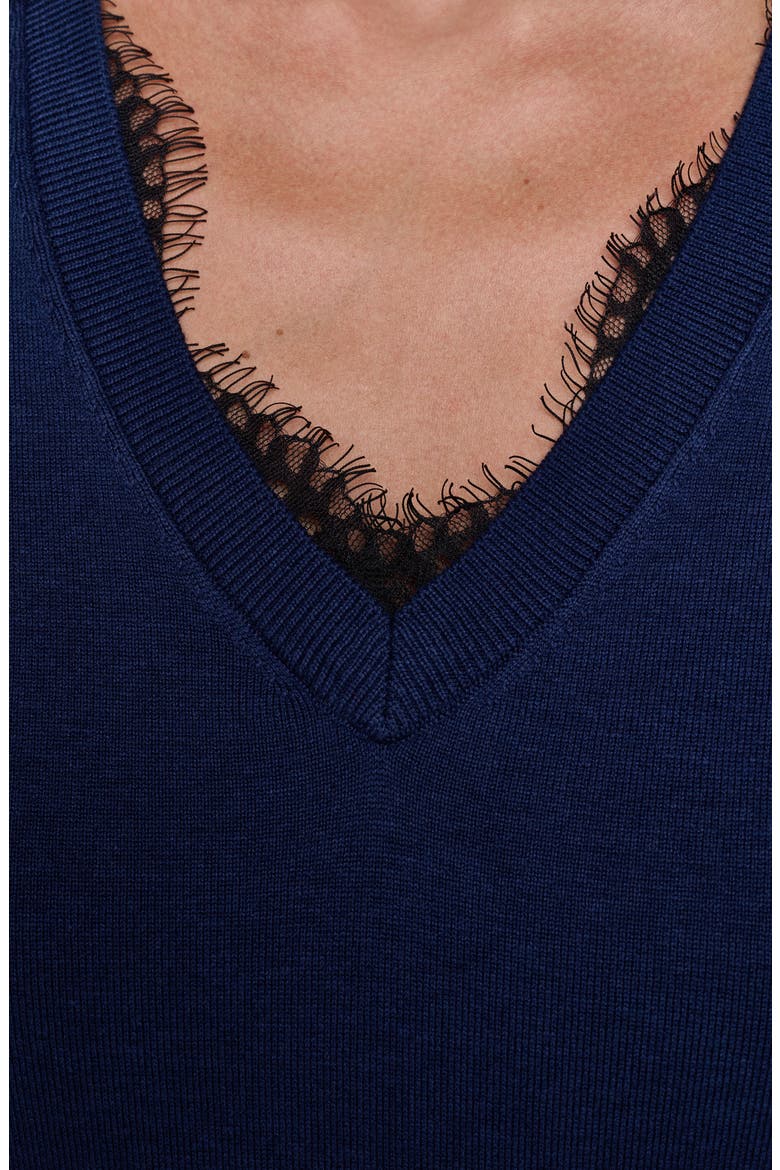 Lace Trim Sweater, Alternate, color, INTREPID BLUE