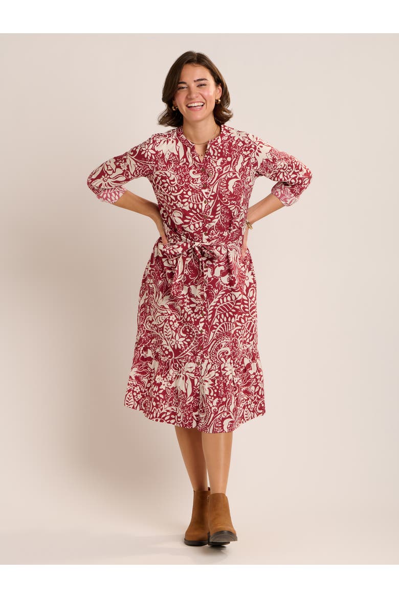 Alise Midi Shirt Dress, Main, color, Burgundy