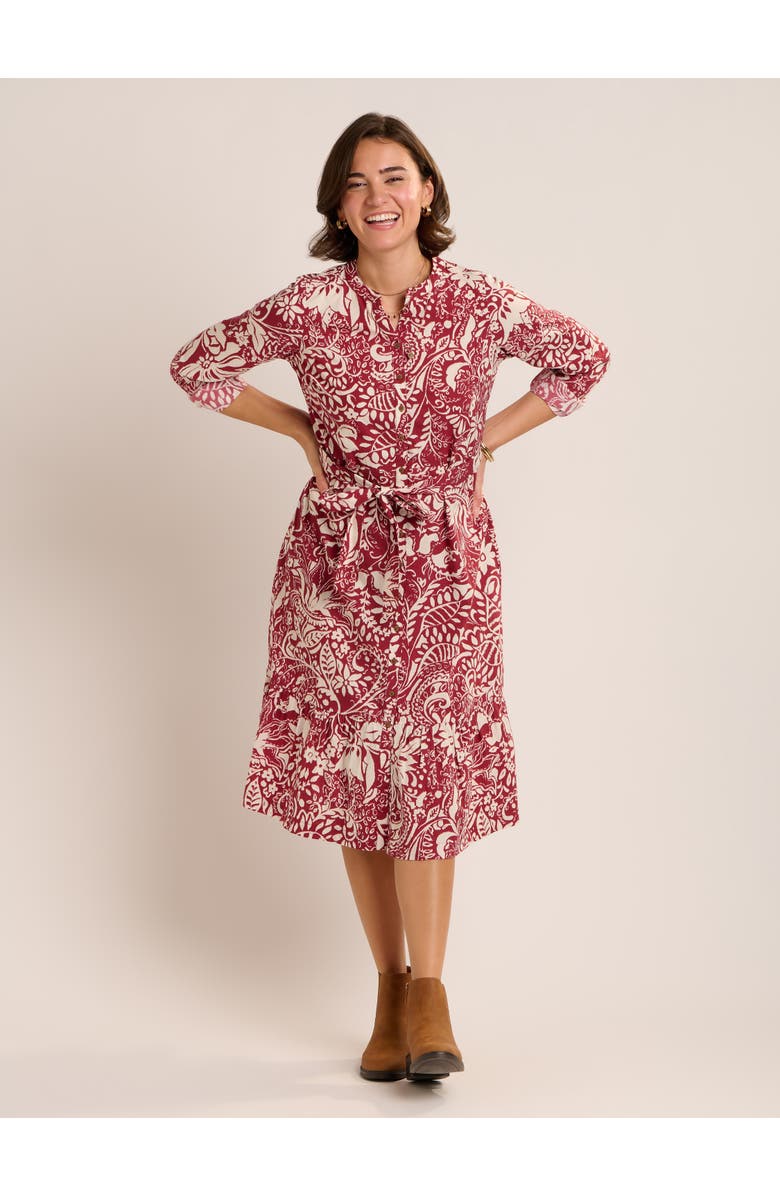 Brakeburn Alise Midi Shirt Dress, Main, color, Burgundy