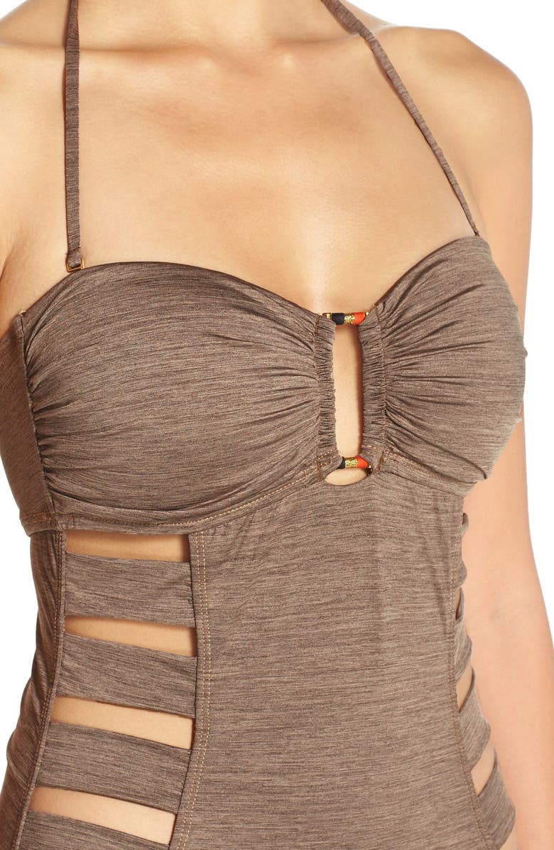 La Blanca 'Sand Dunes' Bandeau One-Piece Swimsuit, Alternate, color, 