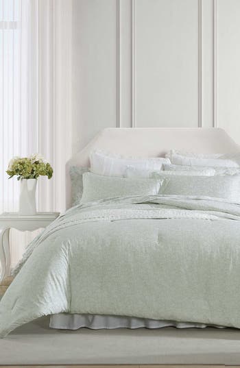 Laura Ashley 3-piece Quilt & Sham Set In Pale Green