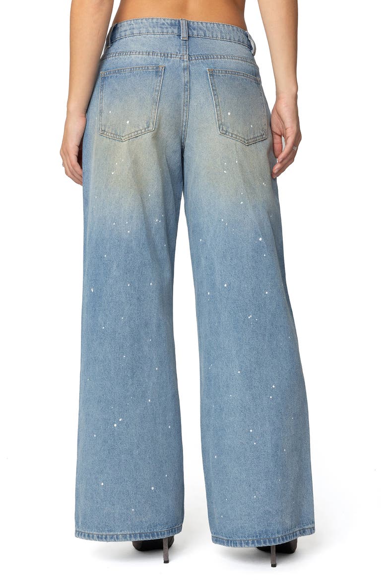 Paint Splatter Wide Leg Jeans, Alternate, color, LIGHT-BLUE