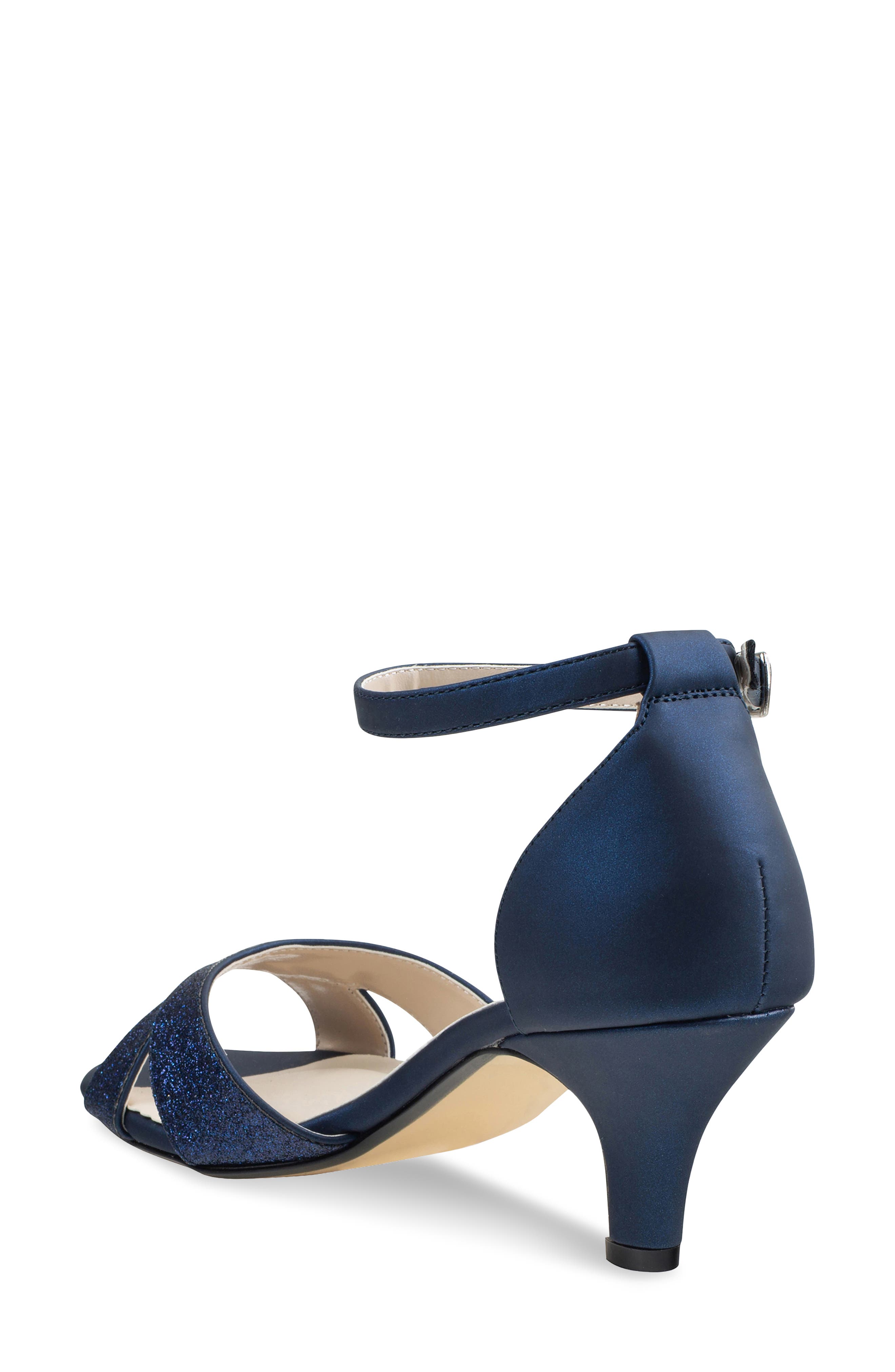 Clementine Kitten Heel Ankle Strap Sandal, Alternate, color, NAVY