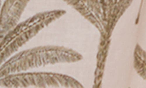 Shop Reiss Kids' Klemee Sr. Palm Print Linen & Cotton Trapeze Top In Neutral