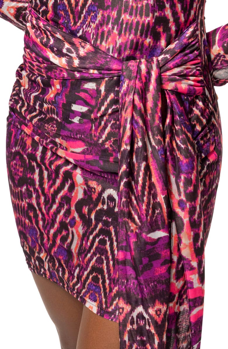 AREA STARS Dara Fleur Mock-Neck Bodycon Mini Dress, Alternate, color, Abstract Print