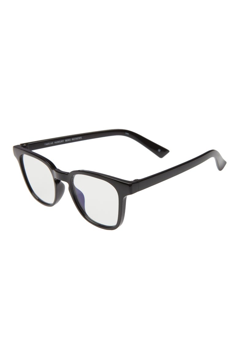Twelve Hungry Bens 53mm Blue Light Blocking Reading Glasses, Alternate, color, BLACK