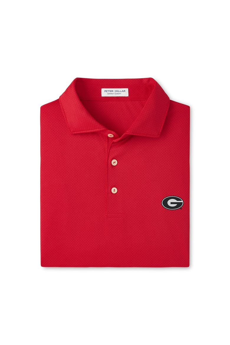 Men's Peter Millar Red Georgia Bulldogs Hugo Performance Jersey Polo, Main, color, Red