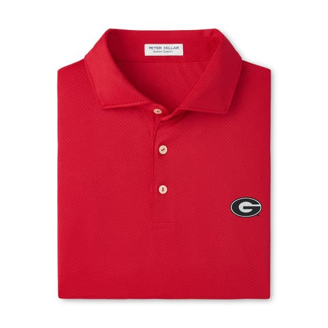 Men's Peter Millar Red Georgia Bulldogs Hugo Performance Jersey Polo