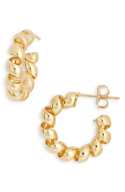 Demi Fine Twisted Hoop Earrings