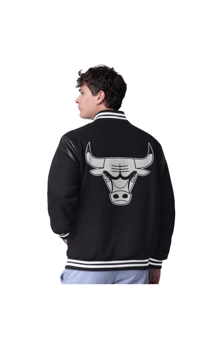 G-III SPORTS BY CARL BANKS Men's G-III Sports by Carl Banks Black Chicago Bulls Clutch Hitter Full-Snap Varsity Jacket, Alternate, color, 