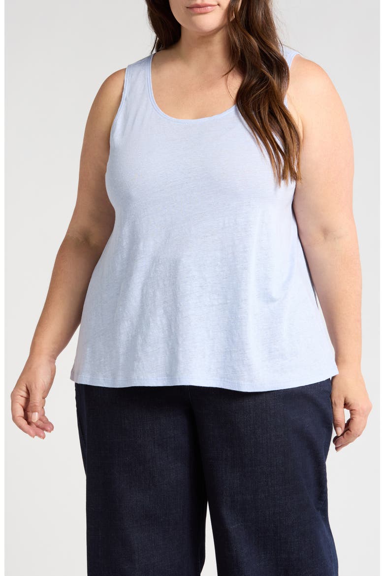 Organic Linen Tank, Main, color, BELLFLOWER